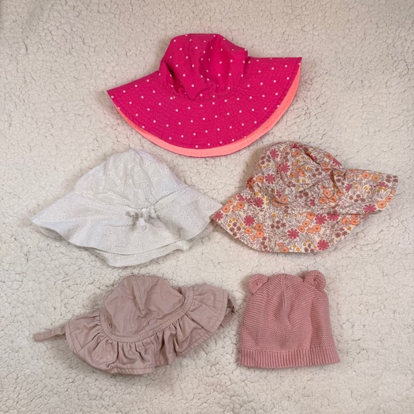GAP Other - Baby Girl Sun Hat & Beanie Lot Gap, Carter’s & More Multi-Size